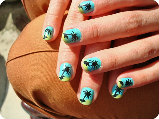 Palm Trees & Leopards (even more nail art) 
